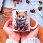 Cute autumn fox mug