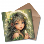 Beautiful Green Fairy - Greetings Card