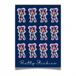 Cute girl in pink - Sheet of 12 stickers