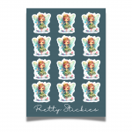 Cute turquoise fairy - Sheet of 12 stickers