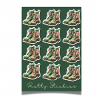 Cute Hippy Boots - Sheet of 12 stickers