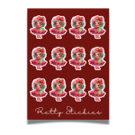 Cute Strawberry Girl - Sheet of 12 stickers