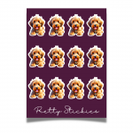 Cute Lying Down Dog - Sheet of 12 stickers